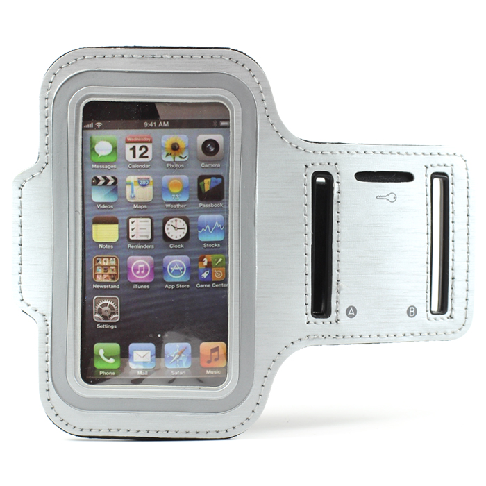 iPHONE 5S 5C 5 4S 4 Sports Armband (Silver)